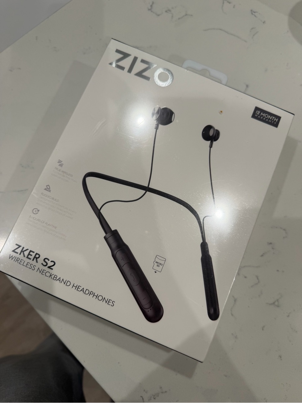 ZIZO ZKER S2 Wireless Neckband On-Ear Headphones - Black